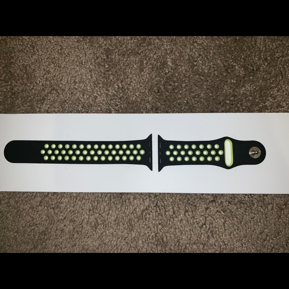 BLACK & LIME GREEN 44MM SPORT APPLE WATCH BAND
